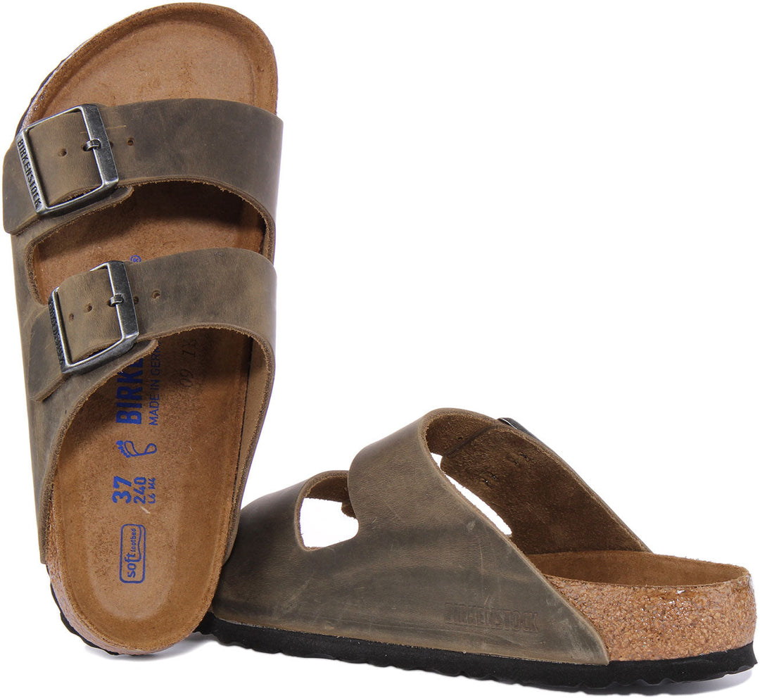 Sandales Birkenstock Arizona | cuir nubuck olive pour femmes