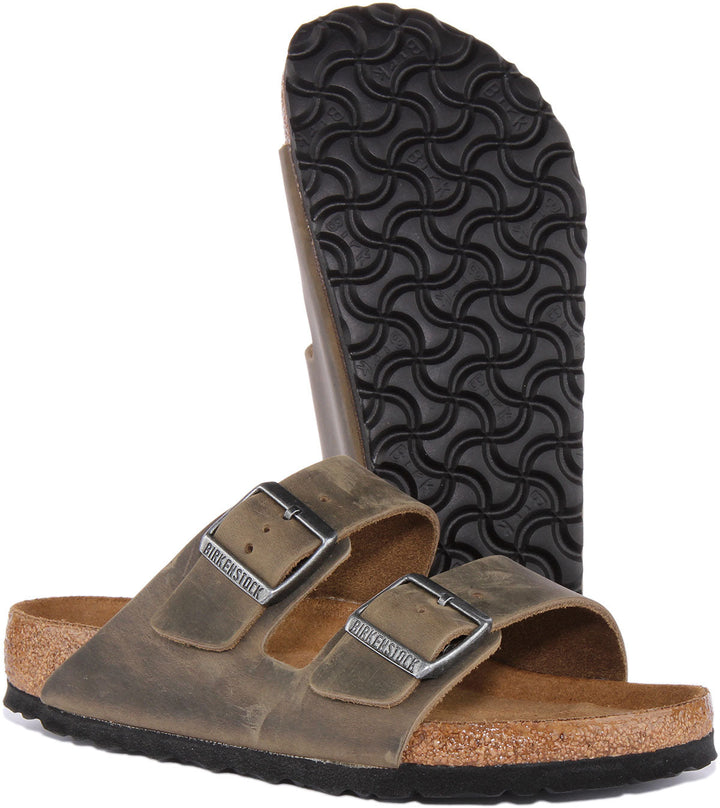 Sandales Birkenstock Arizona | cuir nubuck olive pour femmes