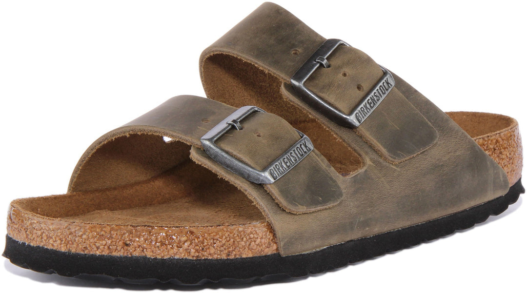 Sandales Birkenstock Arizona | cuir nubuck olive pour femmes
