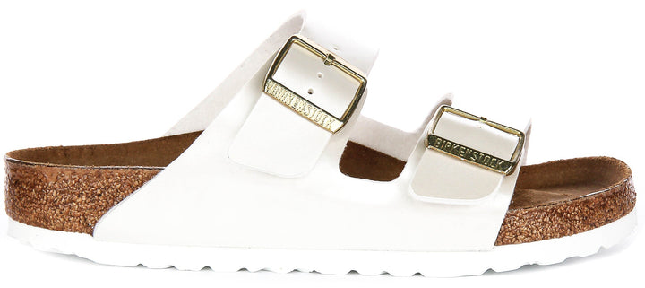 Sandales Birkenstock Arizona | Birko-Flor blanc perle pour enfants - largeur normale