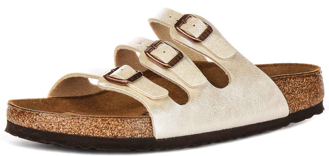 Birkenstock Florida Sandals | Pearl White Birko-Flor for Women - Regular Fit