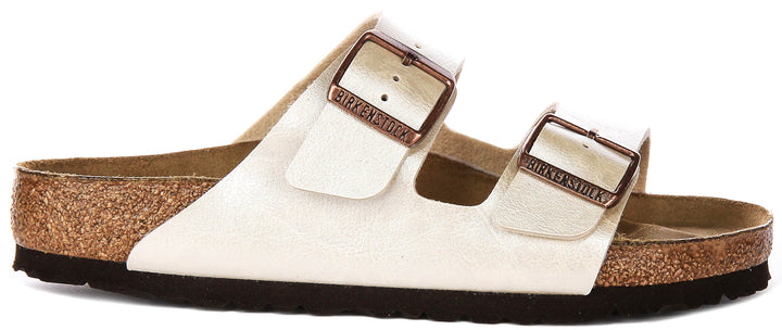 Birkenstock Arizona sandales | Birko-Flor blanc perle pour femmes - coupe standard