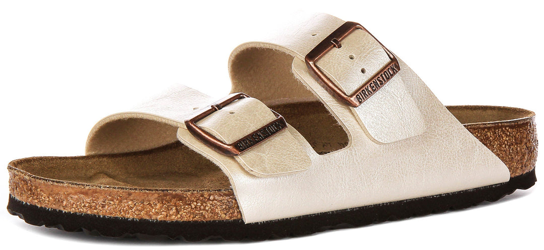 Birkenstock Arizona sandales | Birko-Flor blanc perle pour femmes - coupe standard