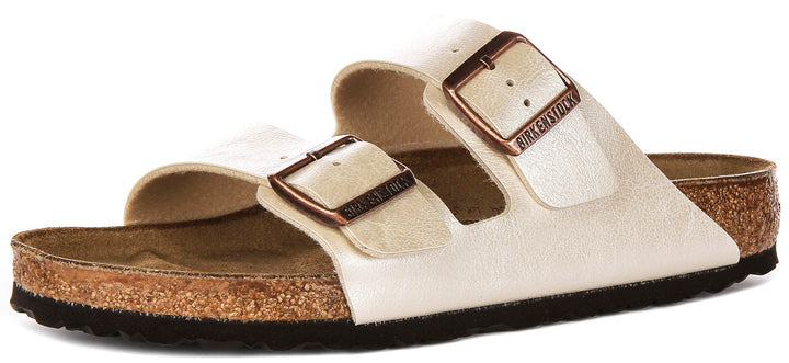 Birkenstock Arizona sandales | Birko-Flor blanc perle pour femmes - coupe standard