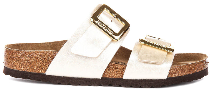 Zoccoli Birkenstock Sydney Cushion | Birko-Flor bianco perla da donna - calzata regolare