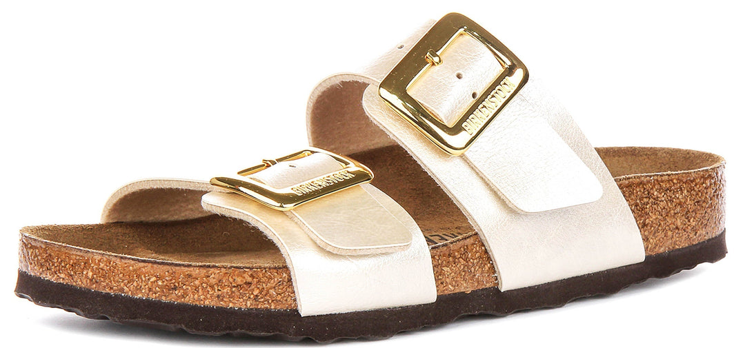 Zoccoli Birkenstock Sydney Cushion | Birko-Flor bianco perla da donna - calzata regolare