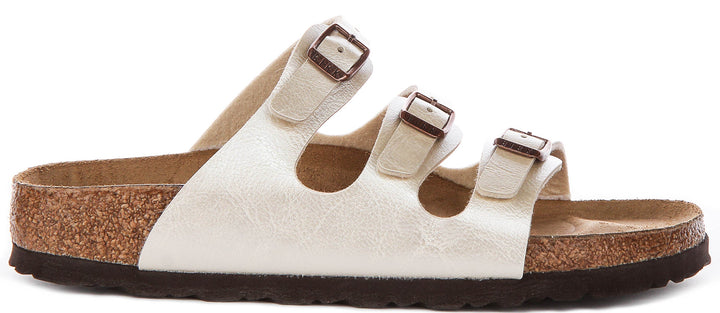 Birkenstock Florida sandalen | Parelwit Birko-Flor voor dames - Smalle pasvorm