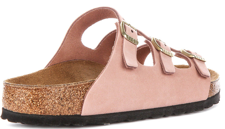 Sandales Birkenstock Florida | en cuir nubuck rose pour femmes – largeur normale