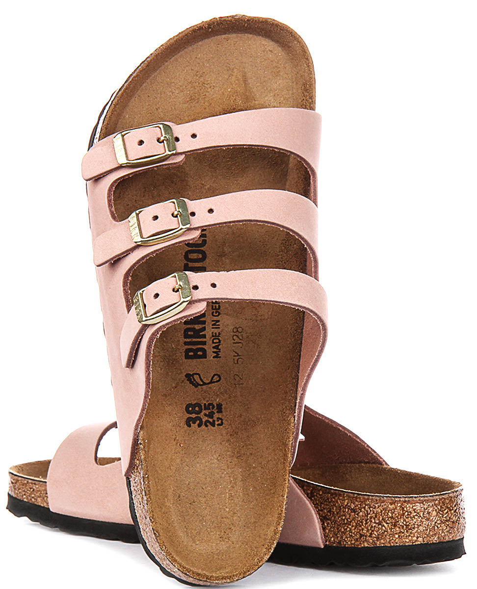 Sandales Birkenstock Florida | en cuir nubuck rose pour femmes – largeur normale