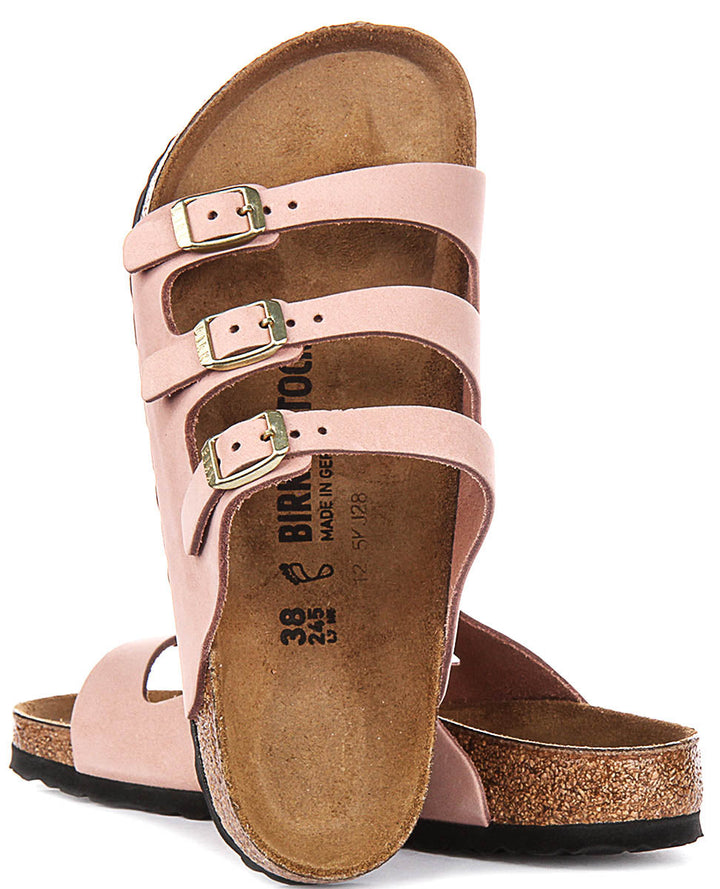 Sandales Birkenstock Florida | en cuir nubuck rose pour femmes – largeur normale