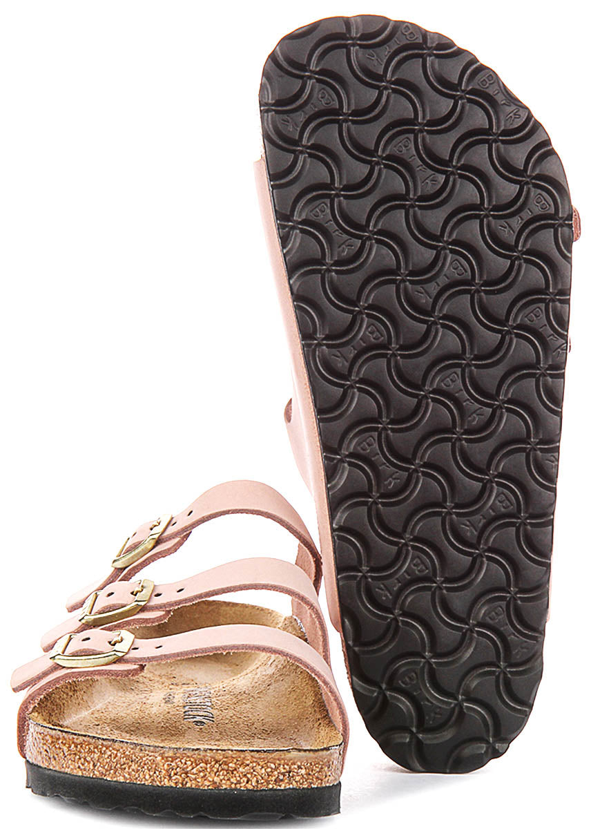 Sandales Birkenstock Florida | en cuir nubuck rose pour femmes – largeur normale