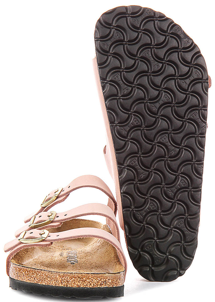 Sandales Birkenstock Florida | en cuir nubuck rose pour femmes – largeur normale