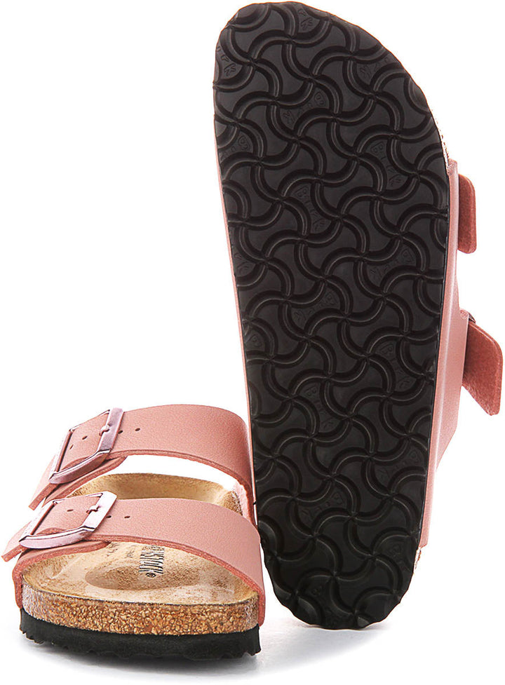 Sandales Birkenstock Arizona | Birko-Flor rose pour enfant - coupe étroite
