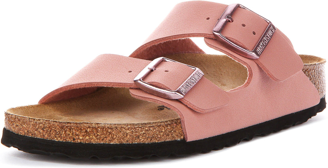 Sandales Birkenstock Arizona | Birko-Flor rose pour enfant - coupe étroite