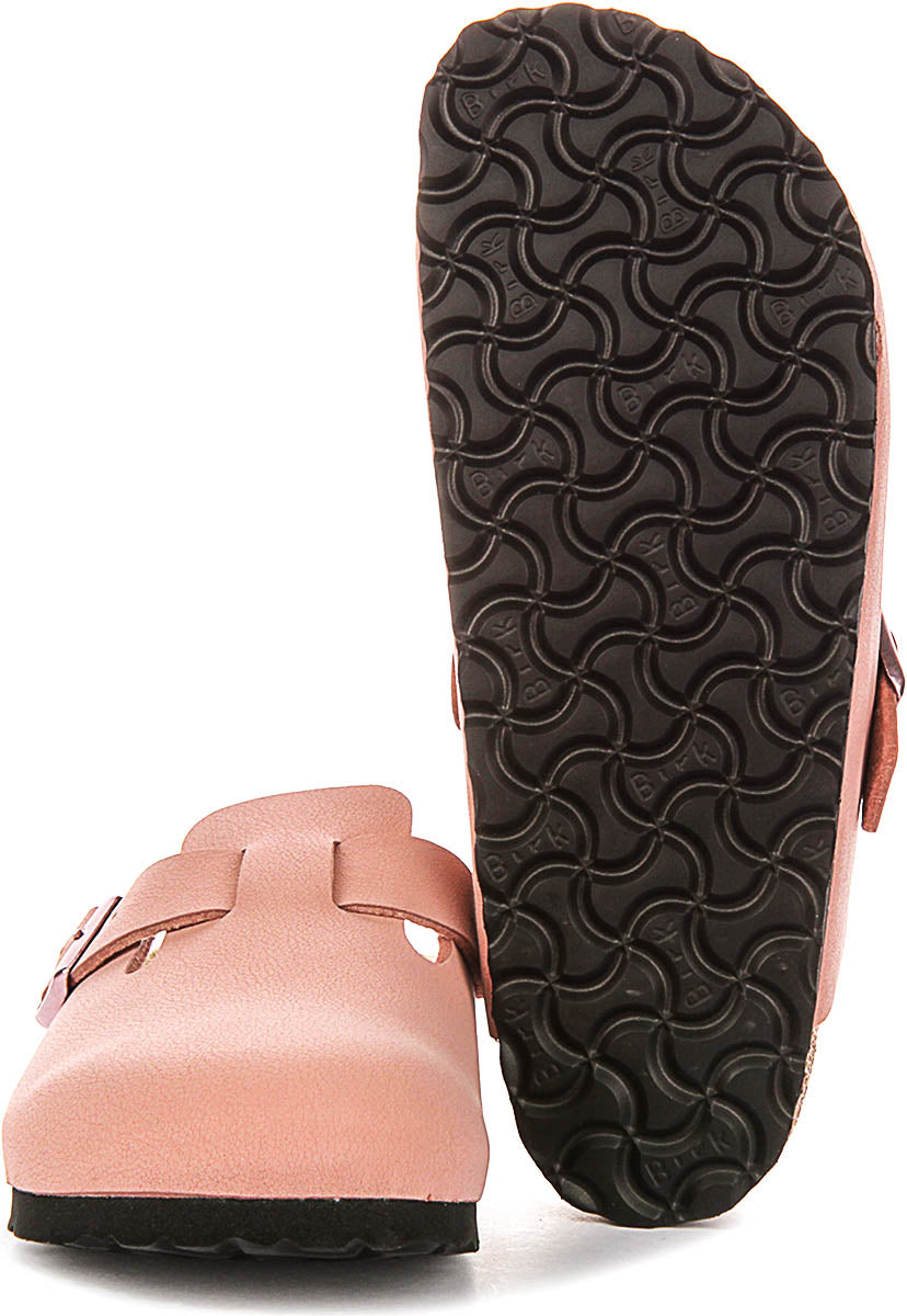 Zoccoli Birkenstock Boston | Birko-Flor rosa per bambini - calzata stretta