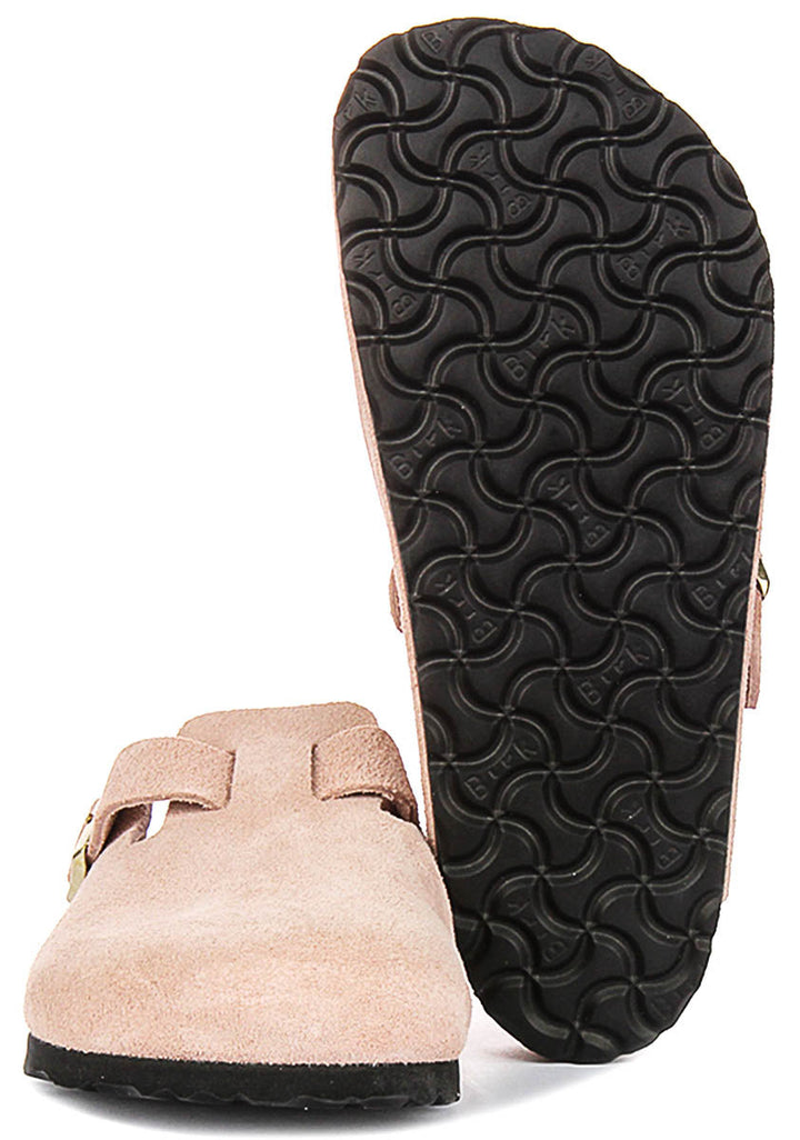 Birkenstock Boston sabots | Birko-Flor rose pour hommes et femmes