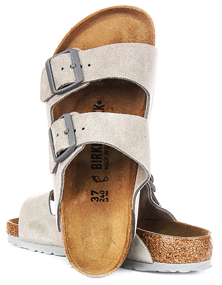 Sandali Birkenstock Arizona | Birko-Flor color pietra per donna - Vestibilità regolare