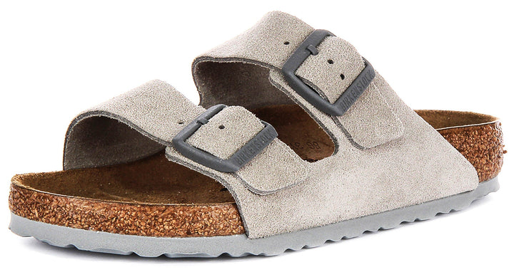 Sandali Birkenstock Arizona | Birko-Flor color pietra per donna - Vestibilità regolare