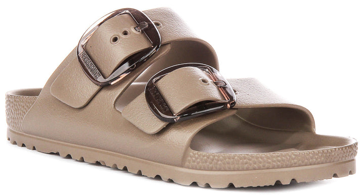 Sandales Birkenstock Arizona | taupe en EVA – grosse boucle pour femmes – largeur étroite