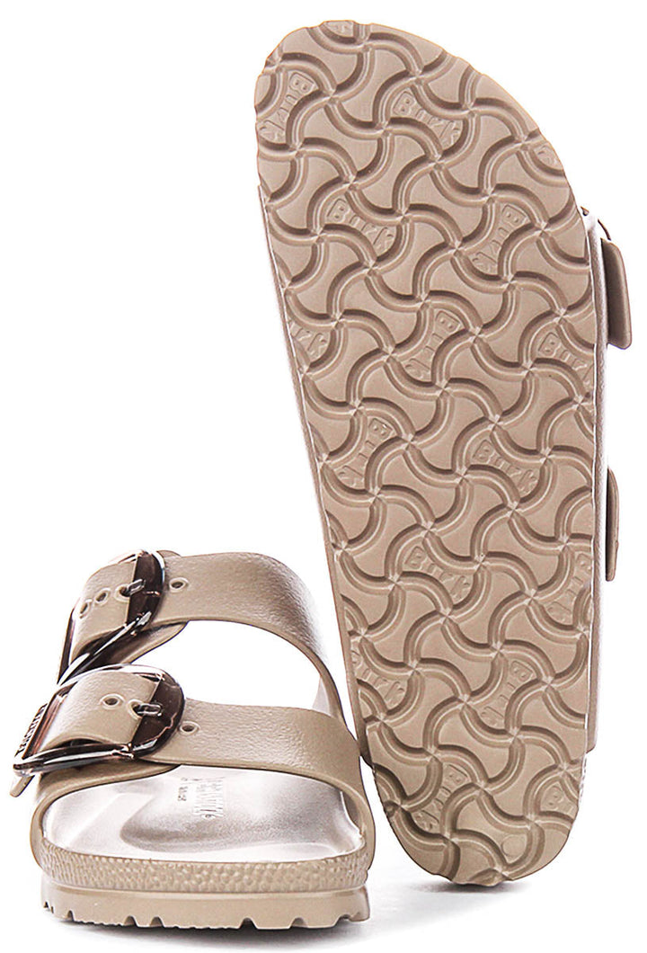 Sandales Birkenstock Arizona | taupe en EVA – grosse boucle pour femmes – largeur étroite